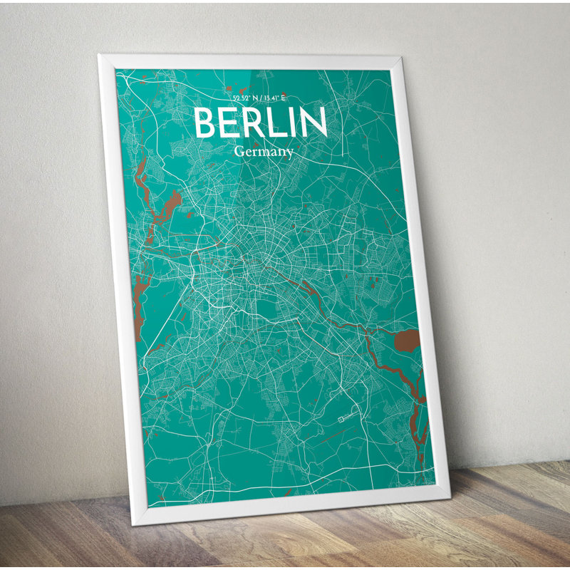 Berlin City Map - No Frame Print, 43.2cm H x 27.9cm W x 0.1cm D