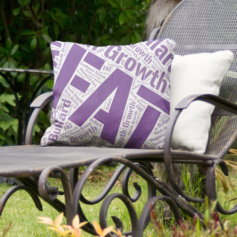 Coussin décoratif intérieur/extérieur fresno, Mauve, H 18 po x l 18 po, Oui