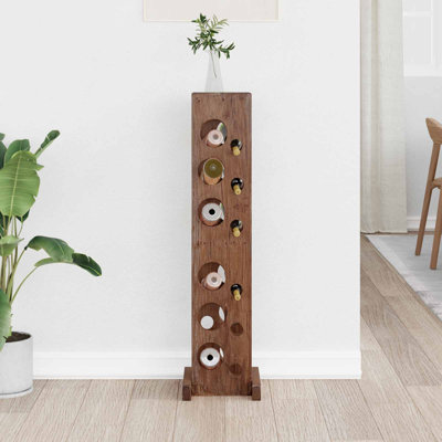 Solid Wood Wine Bottle Rack in Brown