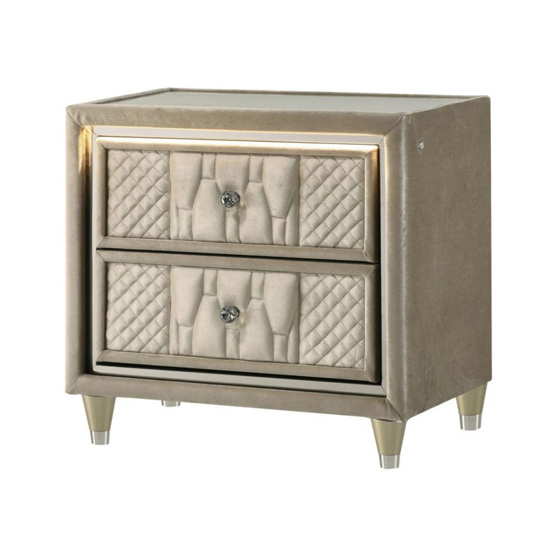 Rafael 2-drawer Led Nightstand With Usb Port