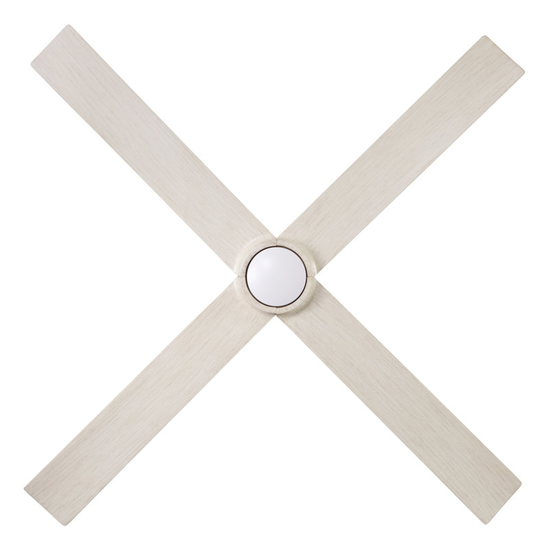 Nouveau Downrod Ceiling Fan, Matte White/Brass, Whitewash, Wall/Remote Combo Controls