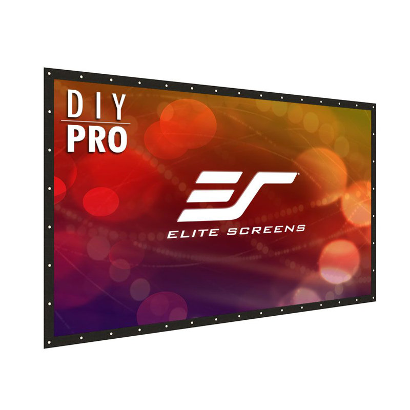 DIY Pro, diagonale de 250 po, écran de projection avant / arrière intérieur / extérieur avec œillets, cordes, pochette de transport, bordures noires