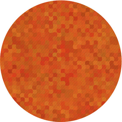 Tapis de la zone orange en laine géométrique