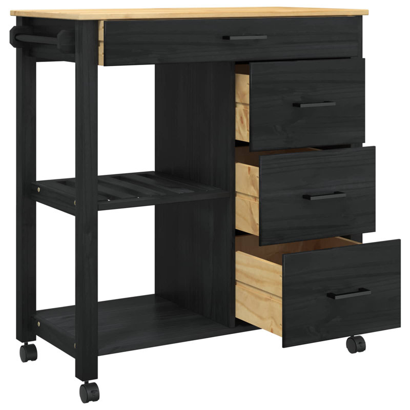 Solid Wood Bar Cart