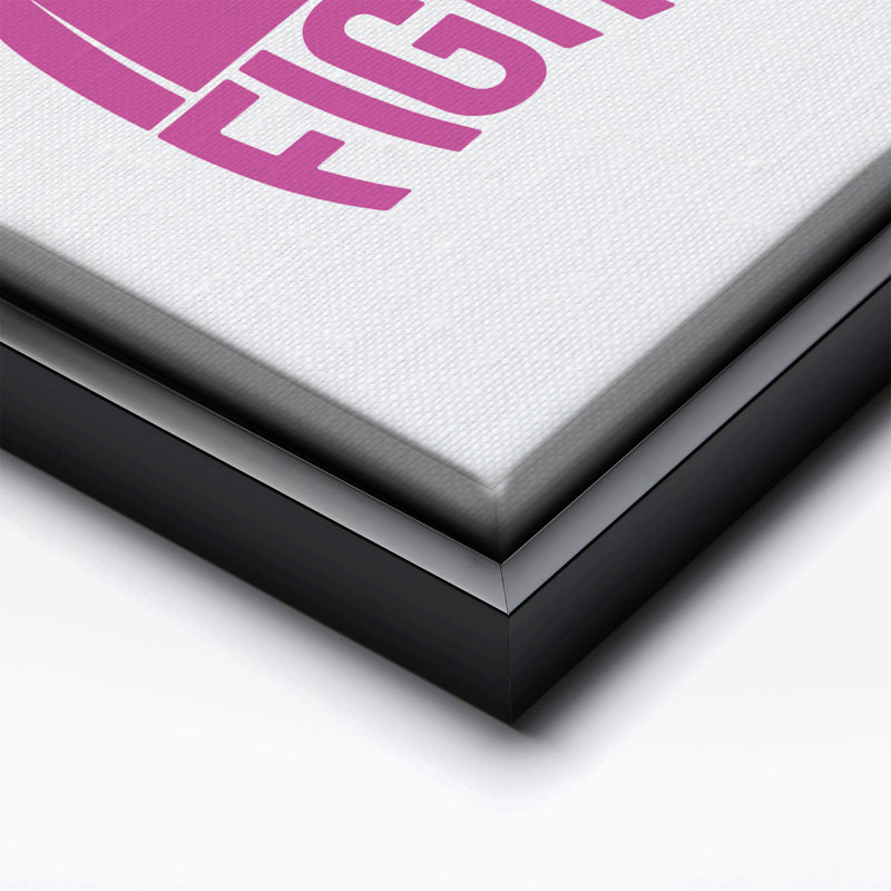 «Her Fight Is Our Fight Cancer», Cadre noir, Canevas, H 24 po x l 32 po