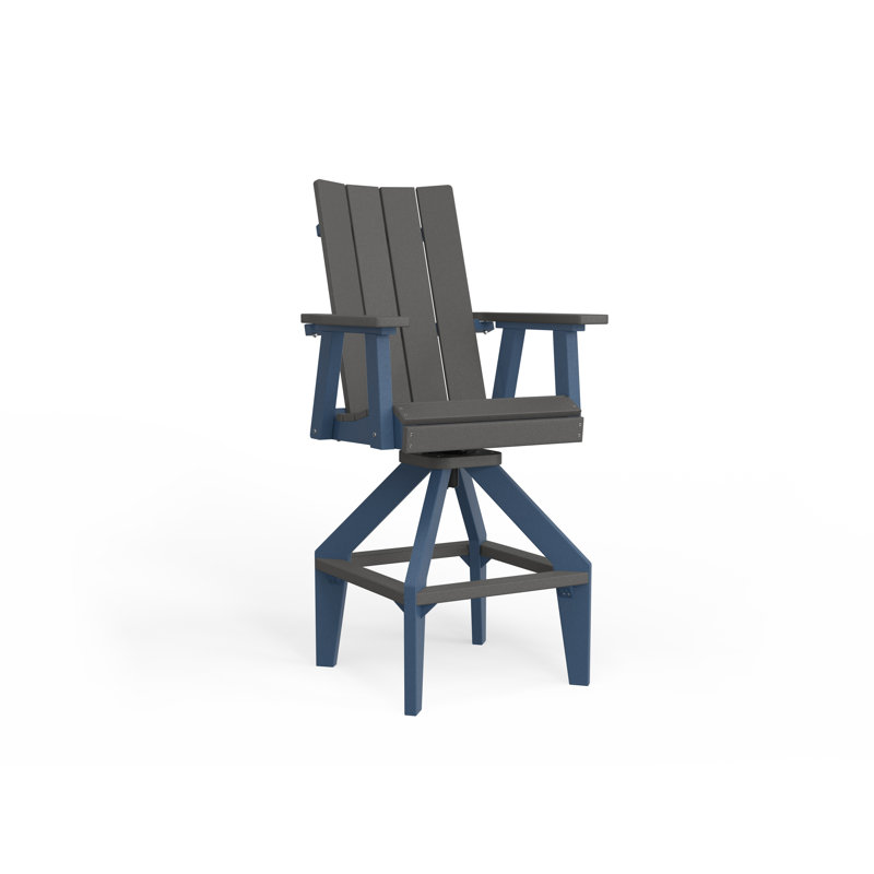 SOL Outdoor Bar Stool, Slate, White