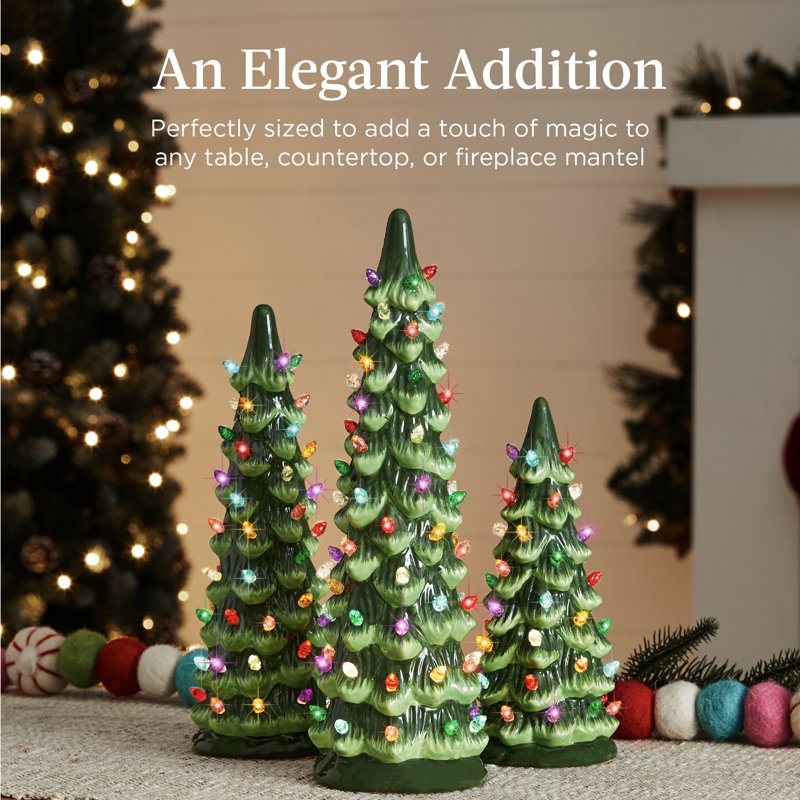 1' Lighted Artificial Christmas Tree, Clear/White Lights