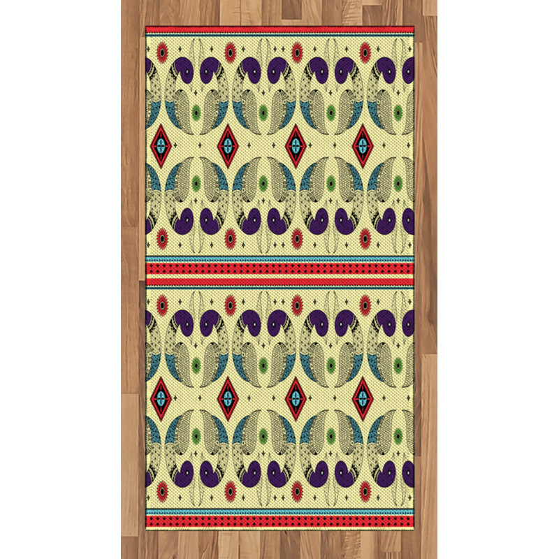 Tribal High Density Long Fiber Poly Threads Decorative Area Rug Carpet, Rectangle 2'7" x 5'