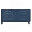 Élégant buffet doté de portes à motif ondulé sophistiquées avec un design à rainures arquées dans une disposition élégante à quatre portes, réglable, adapté pour le bureau, le vestibule et le salon (bleu marine)-133084938