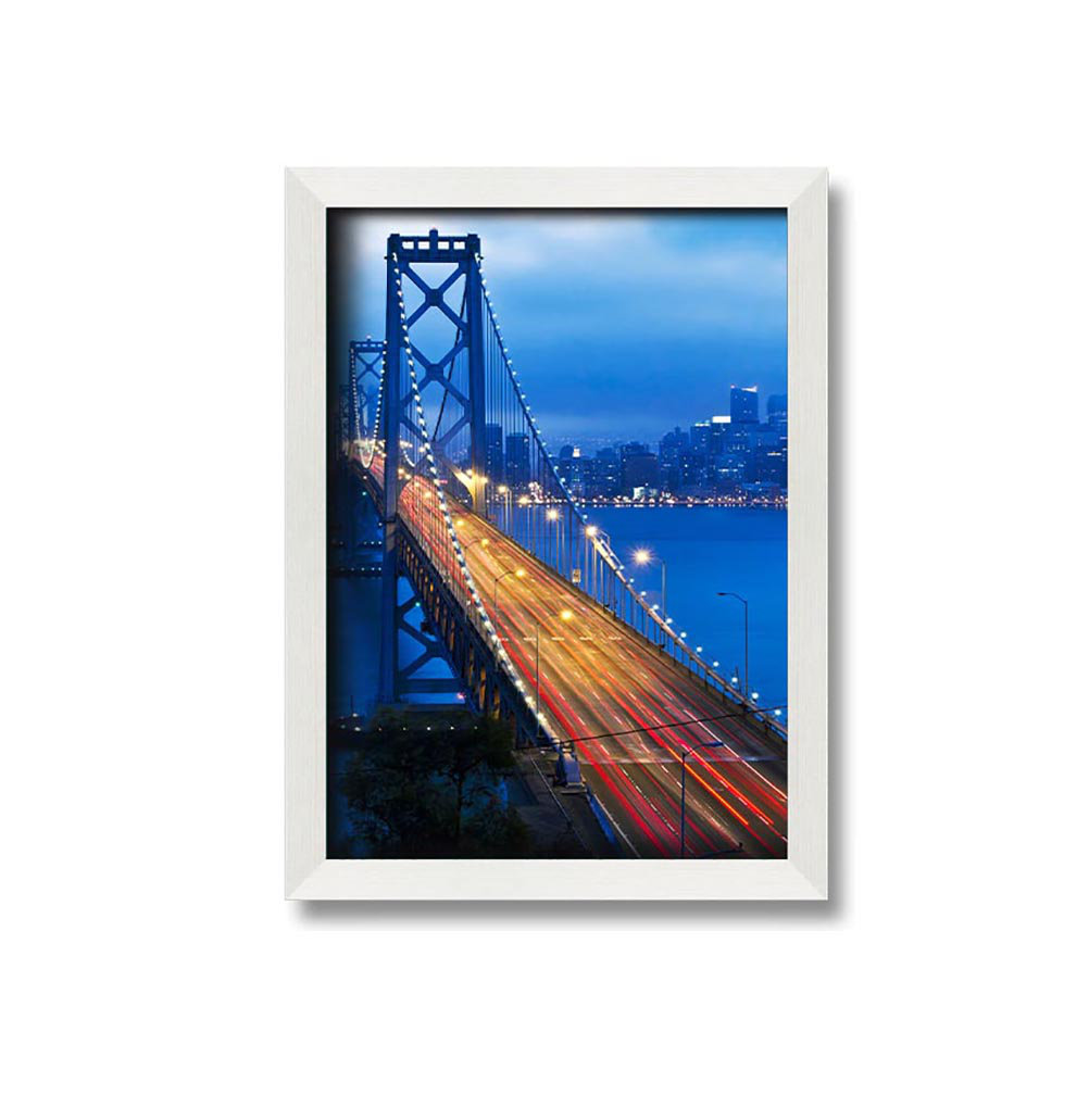 Gerahmtes Leinwandbild Golden Gate Bridge in Blau