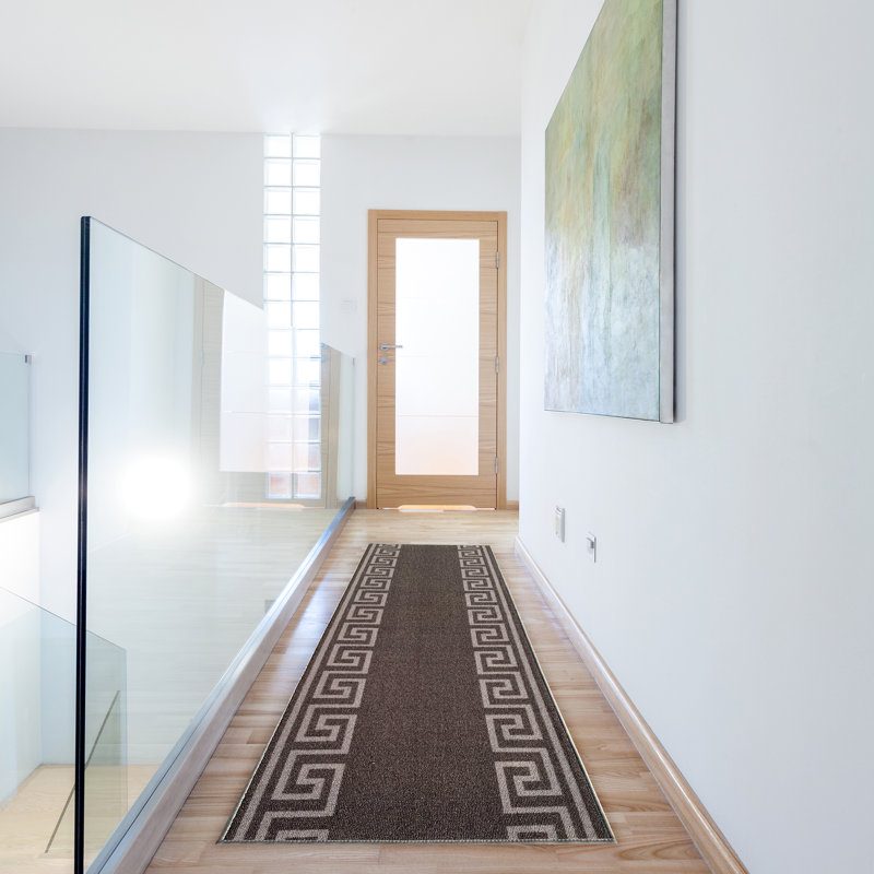 Shadow Tufted Geometric Dark Gray/White Area Rug, Runner 2'7'' x 17'