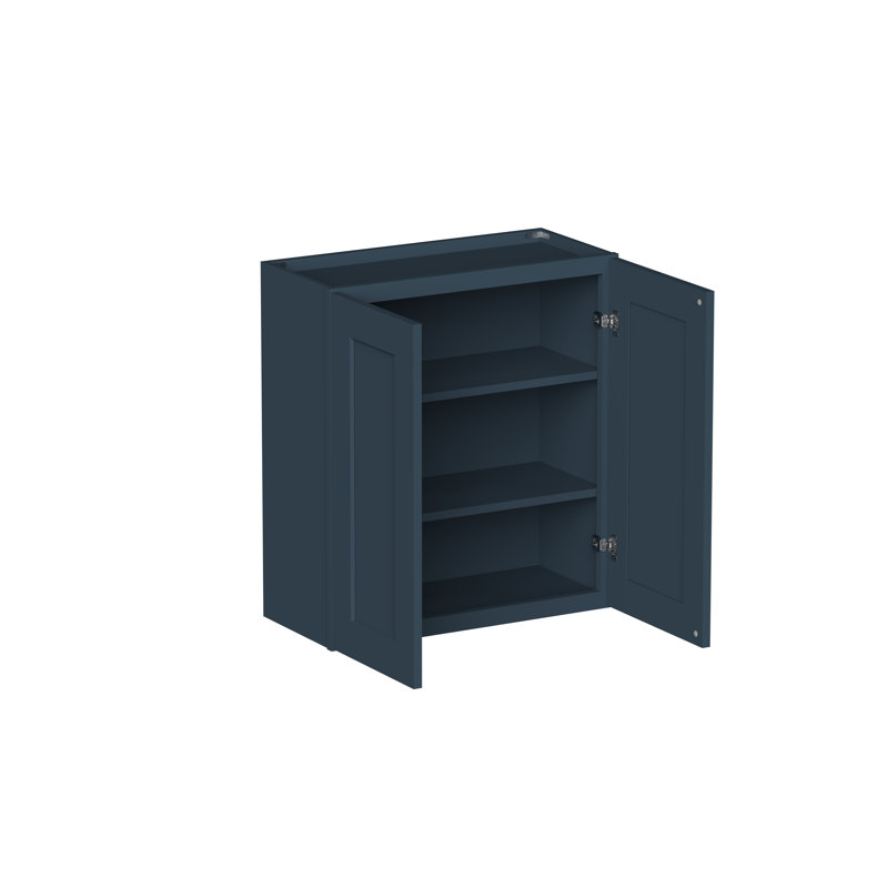 DL Cabinetry (prêt à assembler) Armoire murale à double porte de style Shaker de l 30 po x l 27 po x H 30 po x P 12 po - Cyber gris