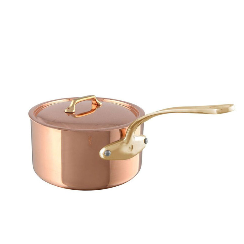 Casserole avec couvercle en laiton et poignée en laiton mauvais Bad 200 M'heritage, 3,3 pintes   