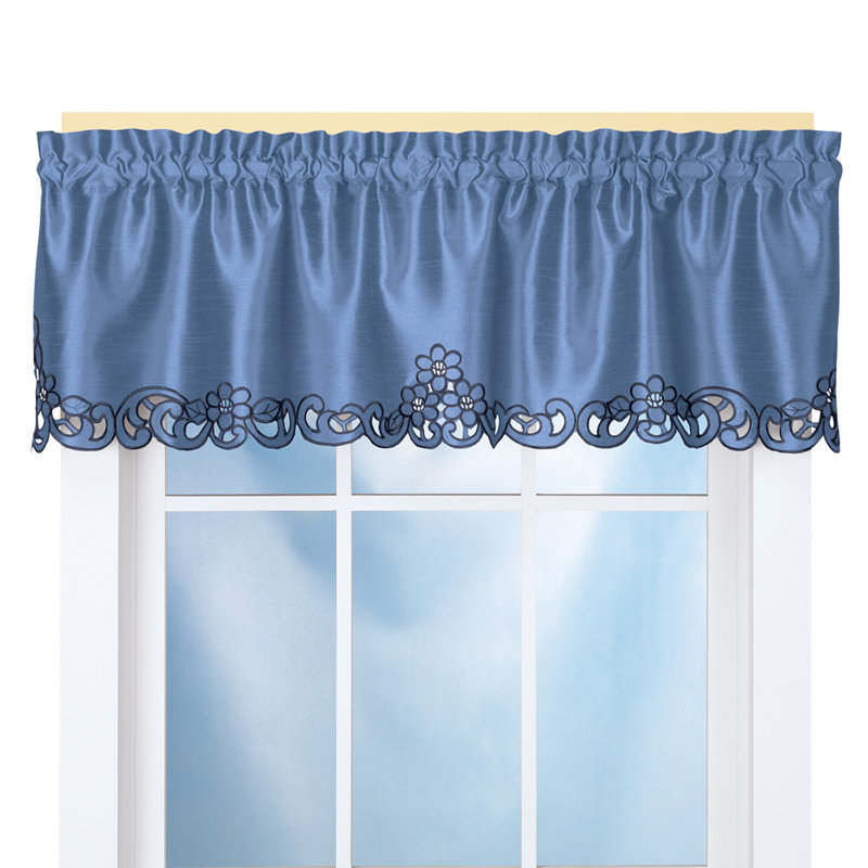 Cantonnière à volutes 13,12 po Moreira Elegance, Bleu