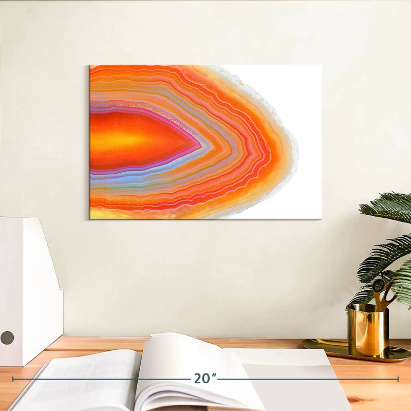Cristal d'agate orange Alvord, H 8 po x l 12 po