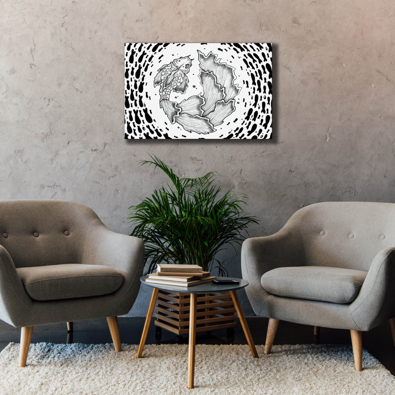 «Round and Round» par Avery Multers, art mural sur toile, H 26 po x l 40 po x P 1,5 po