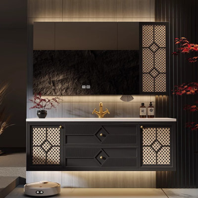 French style retro luxury bathroom cabinet