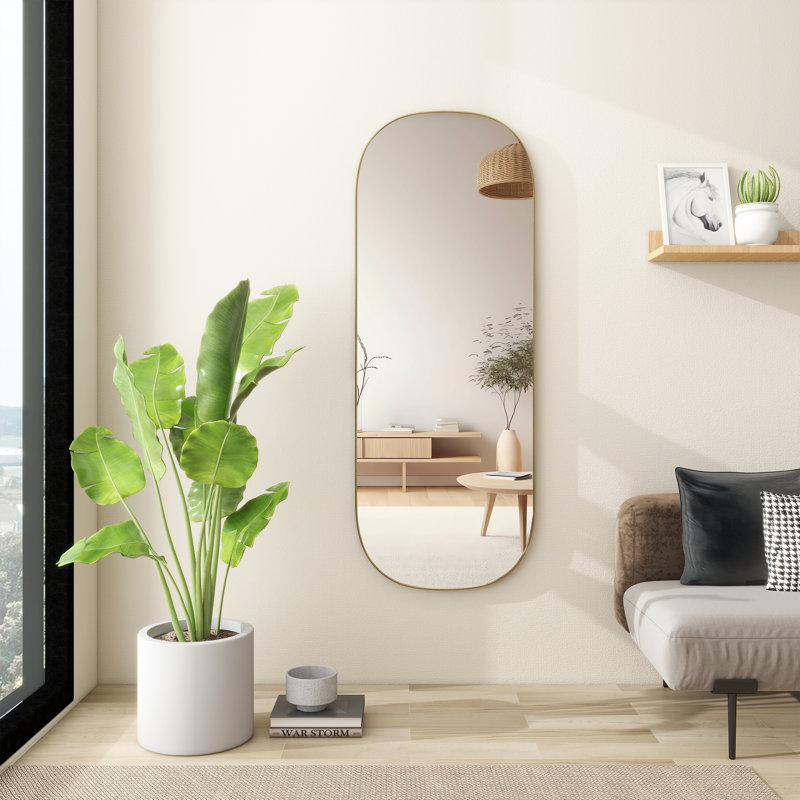 Ashane Oval Metal Large Wall Mirror