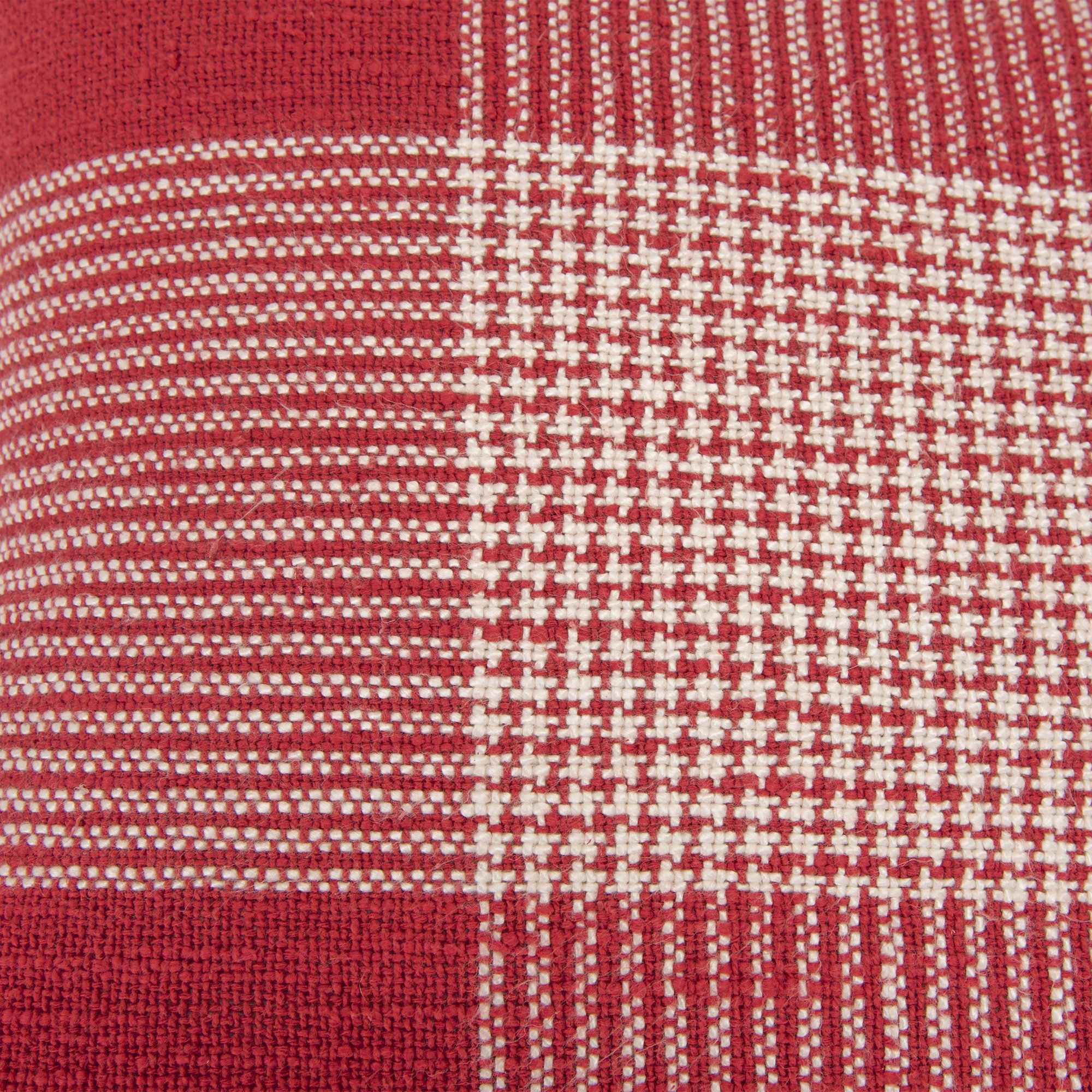 Carwyn Plaid Cotton Throw Pillow, Red