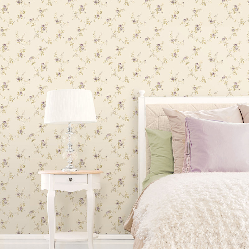 Classic Silks 4 Beige Floral Trail Wallpaper CI38227, Beige