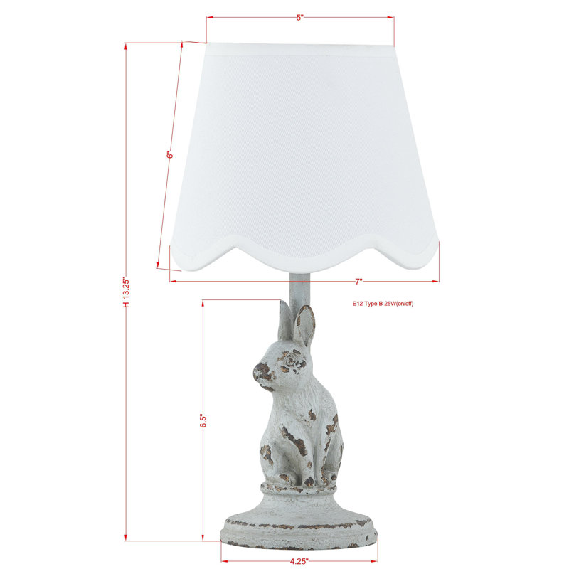 Fauna 13" Mini Lamp with Linen Shade, Soft Blue