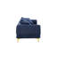 Canapé 4 places Mid-Century en tissu bleu moderne pour le salon et le bureau