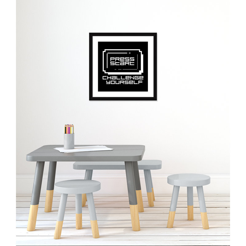 Décoration murale pour enfant challenge, H 24,5 po x l 24,5 po x P 0,63 po, Cadre noir