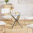 Kaizlyn Modern Round Glass Dining Table for 4-6 People, Clear Tempered Glass Top, Metal Cross Base, Round Kitchen Table for Dining Room, Circular Table for Small Space-876951144-876951145