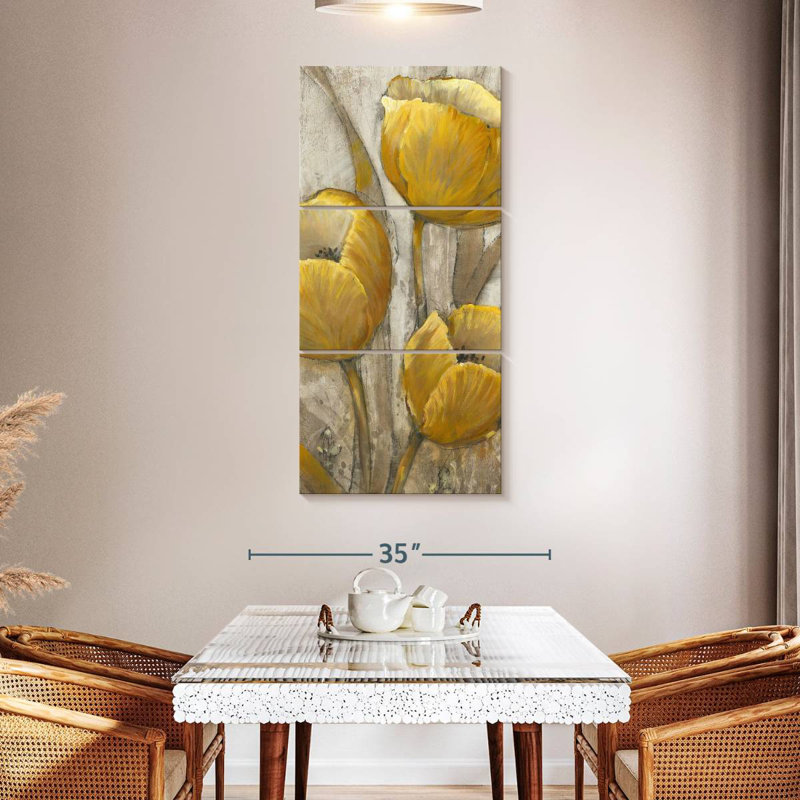 Ochre Tulips I, 52" H x 24" W