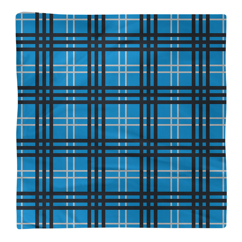 Serviette de luxe Caroline de football, L 22 po x l 22 po, Bleu Carolina / argent / noir, polyester
