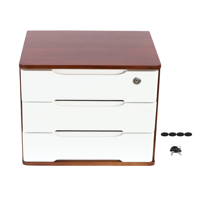 Villeroy Solid Wood Stackable Desk Organizer, White/Brown