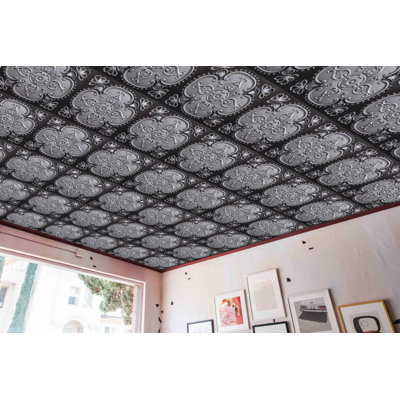 Carreau de plafond en PVC argenté 2 pi x 2 pi Falkirk Perth