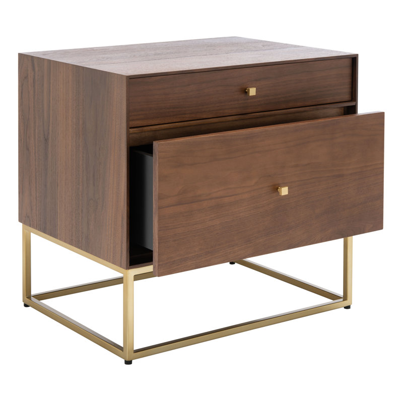 Monadnoc 24.2'' W Nightstand, Gold/Walnut