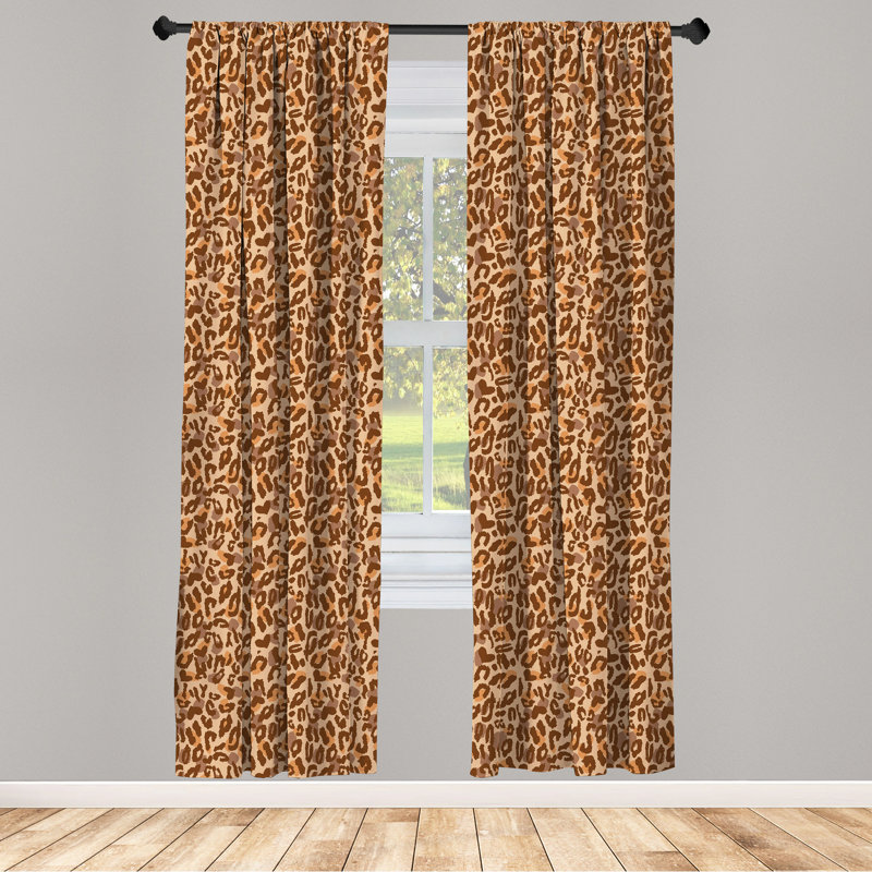 Animal Print Semi-Sheer Rod Pocket Curtain Panels, 28" x 95"