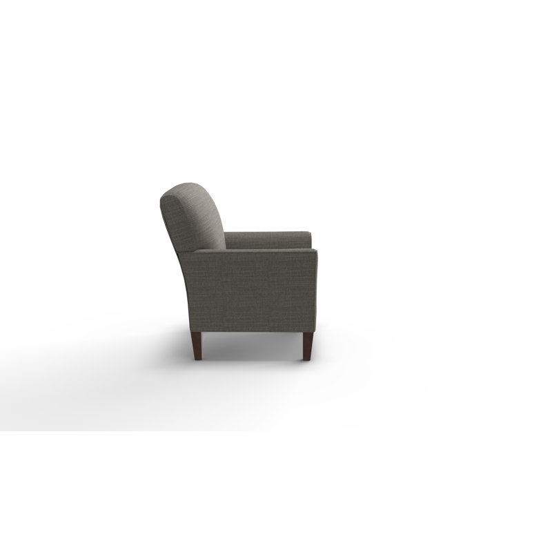 Fauteuil de 33 po de large Shirleyann, Noyer foncé, Mélange de polyester gris foncé