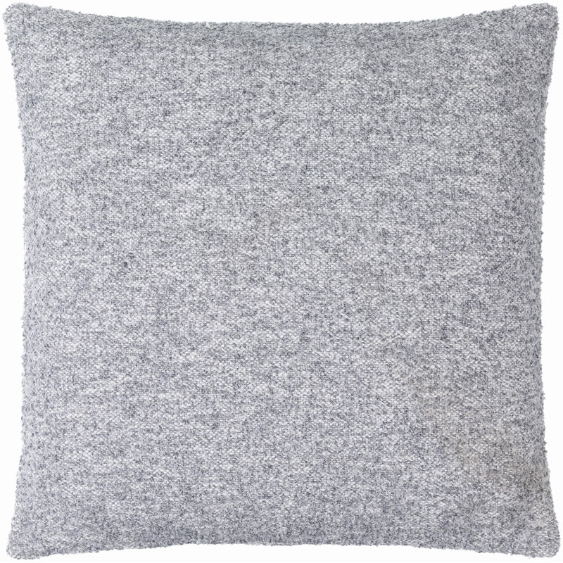 Jeté carré en mélange de coton Bobby, Housse de coussin seulement - sans coussin, 20 po x 20 po, Ardoise pâle