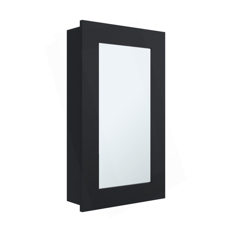 Armoire à pharmacie à miroir étroit H 25,7 po x l 15,7 po Juno, une porte avec trois tablettes intérieures pour la salle de bain et la cuisine