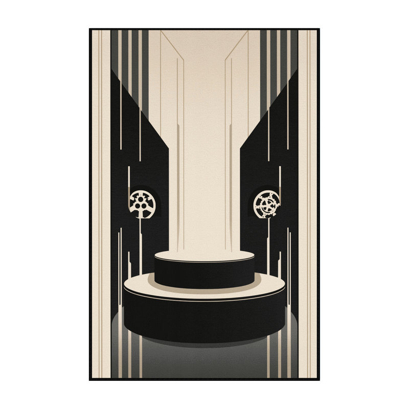 Machine Washable Rayan Podium Winners Modern & Contemporary Rug in Beige – Black Binding, 3x5