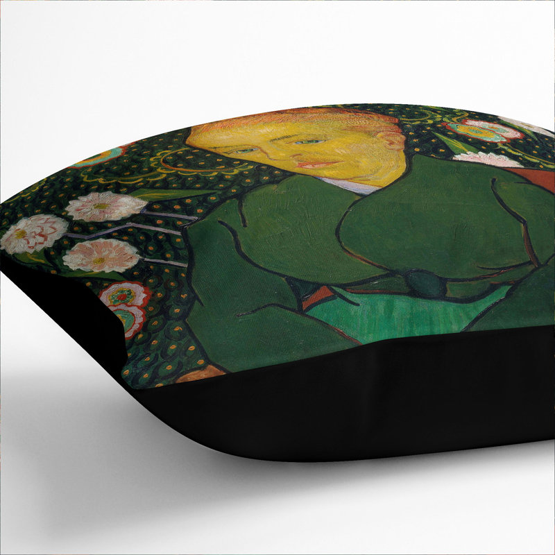 Seated Woman Scatter Cushion with Filling, 55cm H x 55cm W x 20cm D, Black