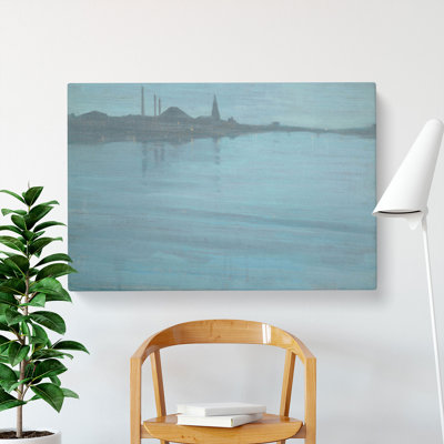 Nocturne In Blue And Silver by James Mcneill Whistler - Wrapped Canvas Painting