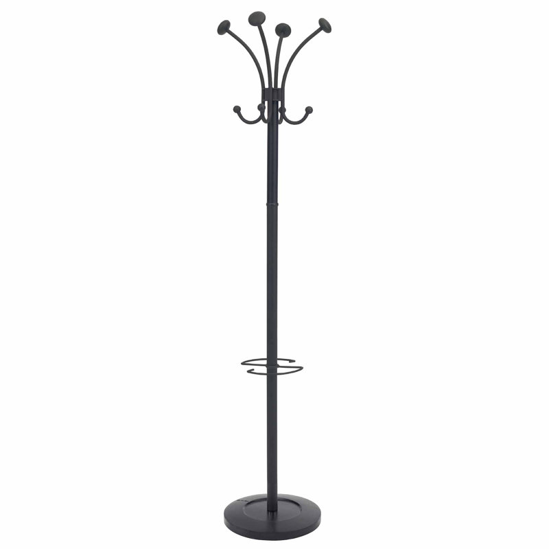 Viena Black Steel Coat Stand with Umbrella Holder