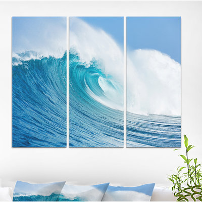" Blue Ocean Wave " 3 - Pieces