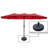 15x9 ft. Large Double Sided Rectangular Patio Market Umbrella with Crank Lift - Heavy Duty Steel Sun Shade-163131817