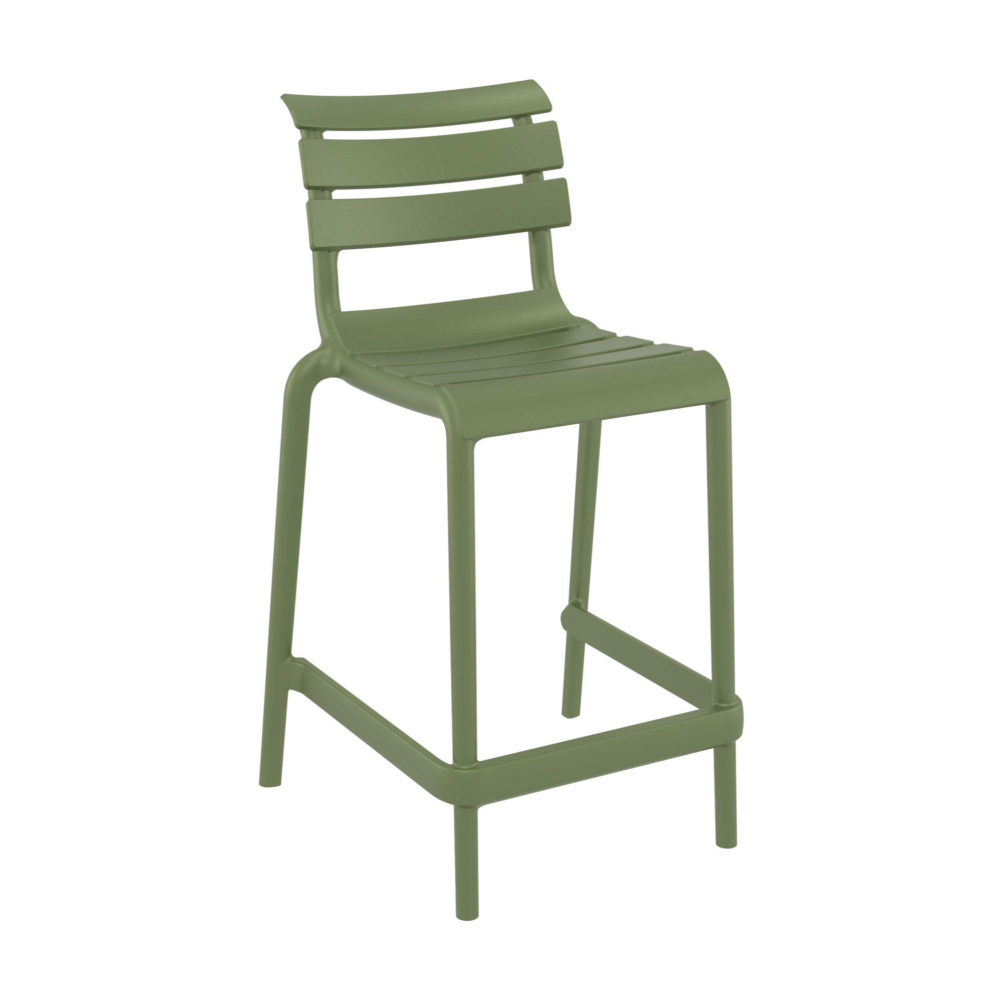 Ruta Outdoor Counter Stool, Olive Green, 25.60"