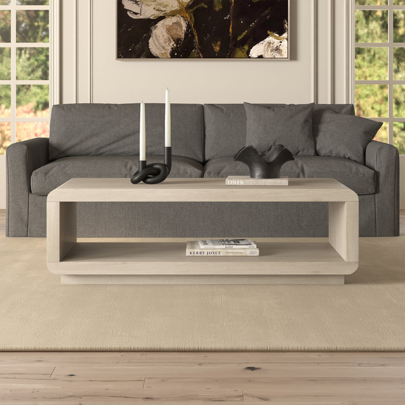 Table basse rectangulaire en aulne de 47 po de largeur Lonni, Alder White
