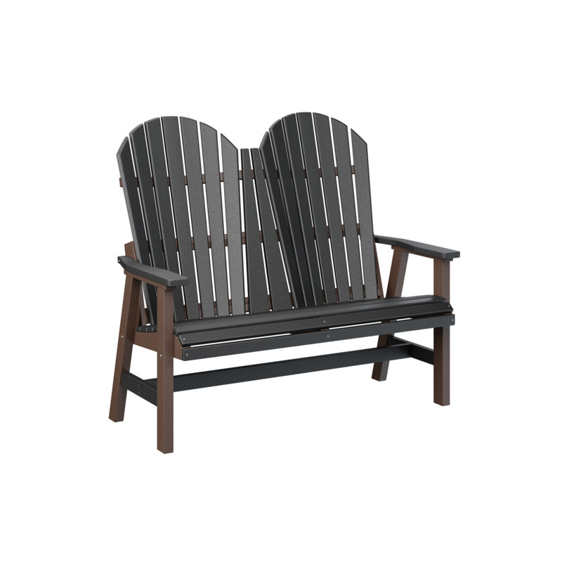 Berlin Gardens Comfo Back Loveseat, Black Top/Chocolate Brown Base