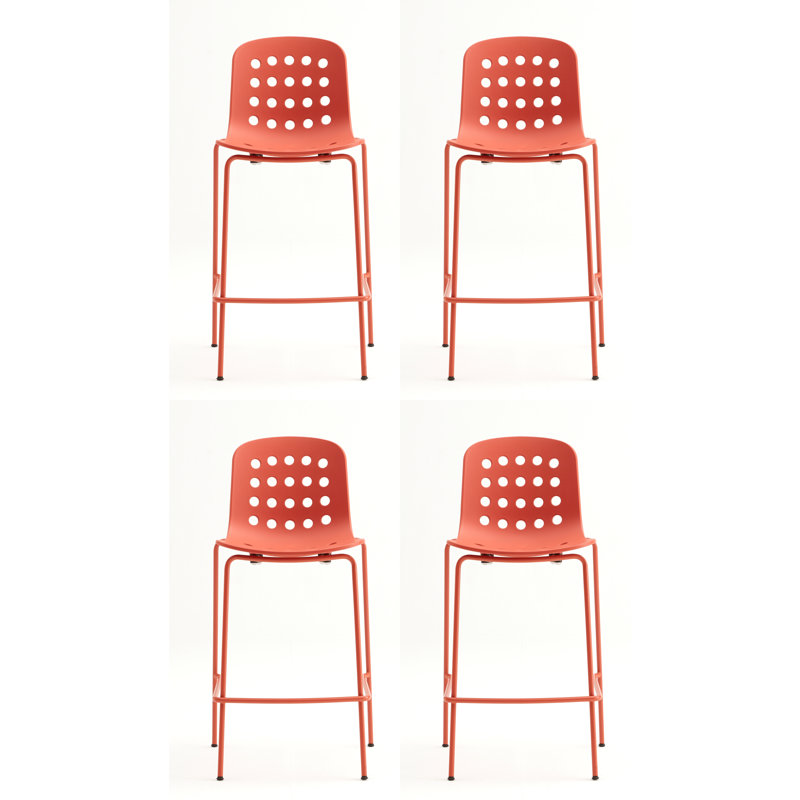 Holi Perforated Counter Stool (Set of 4), Terracotta