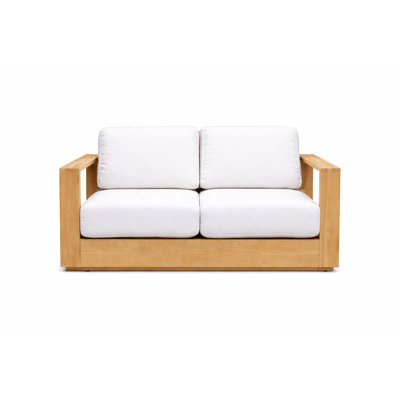 Harbor Modern Outdoor Acacia Wood Sofa with Cushions by AllModern
