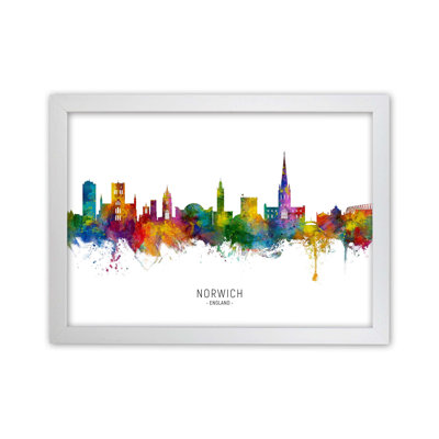 Norwich England Skyline by Michael Tompsett - Print