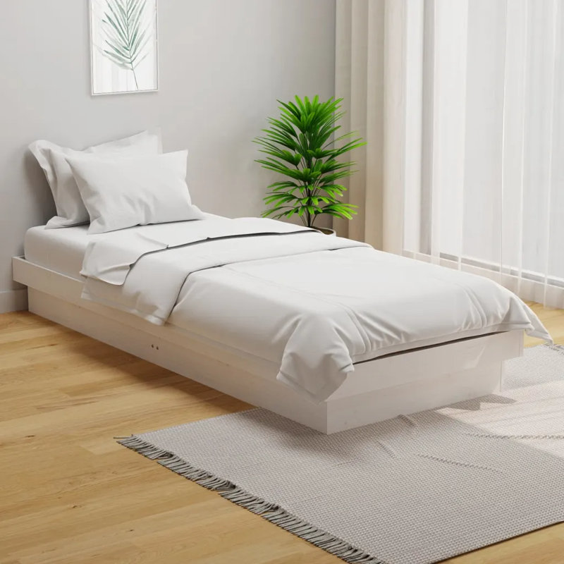 Jaquita Solid pinewood Bed, Small Single (2'6), white